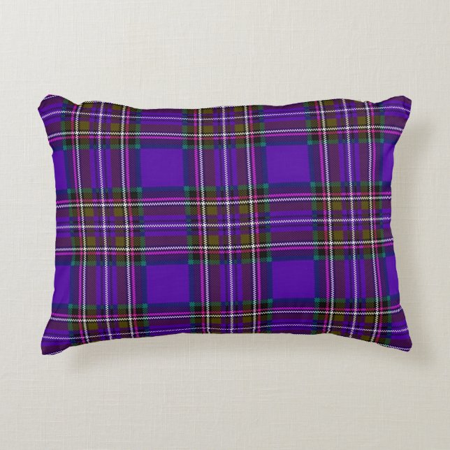 Purple Plaid Decorative Cushion (Front)