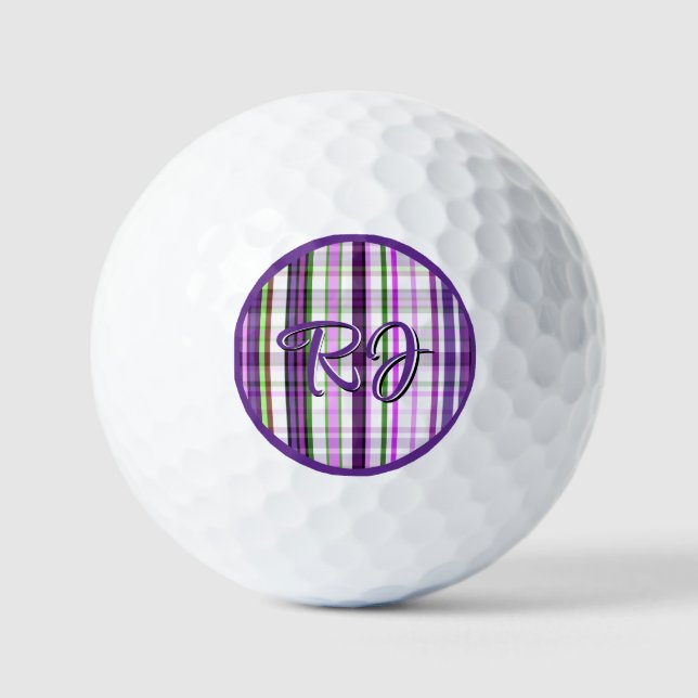 Purple Plaid - Inspired by the Purple Lilac Flower Golf Balls (Front)