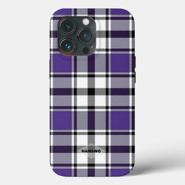 Purple Plaid Iphone Case HAMbWG (Back)