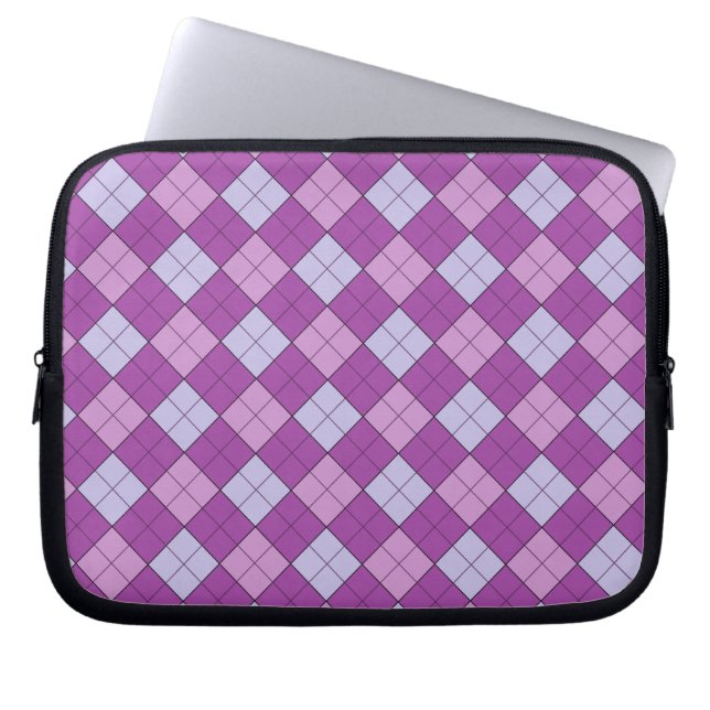 Purple Plaid Laptop Sleeve (Front)