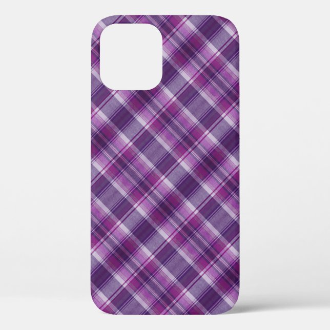 Purple Plaid Pattern Case-Mate iPhone Case (Back)