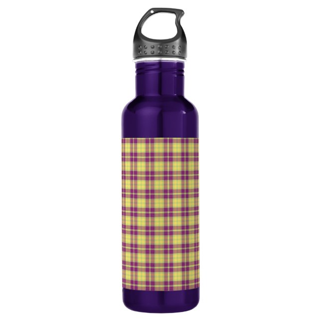 Purple Plaid Pattern Customisable 710 Ml Water Bottle (Front)