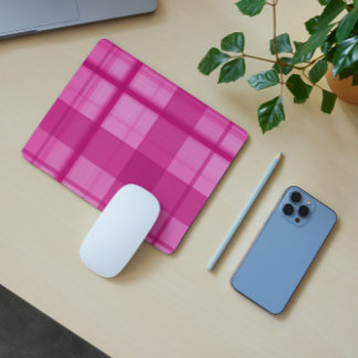 purple plaid pattern mouse pad
