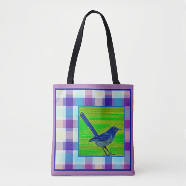 Purple Plaid Piñon Tote (Front)