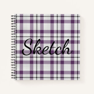 Purple Plaid Sketchbook Notebook
