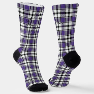 Purple Plaid Socks with Name HAMbWG