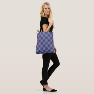 Purple Plaid Tartan 1 diagonal Tote Bag