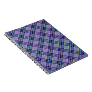 Purple Plaid Tartan 1 in shades of Lavender & Blue Notebook