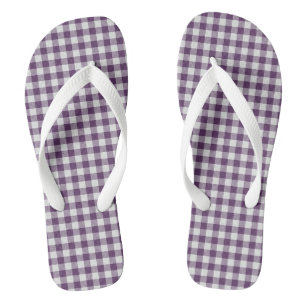 Purple Plaid Thongs