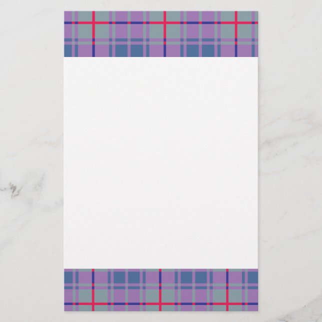Purple Plaids Stationery (Front)
