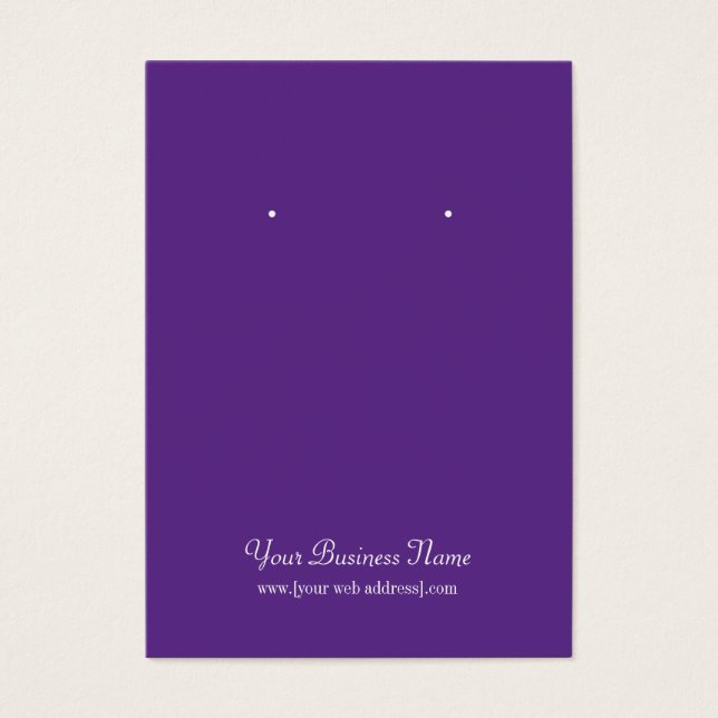 Purple Plain Simple Custom Earring Card (Front)
