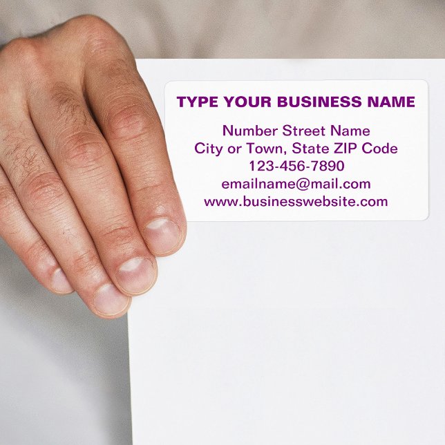 Purple Plain Text Business Brand on Shipping Label (Shipping label with your business brand in purple plain text)