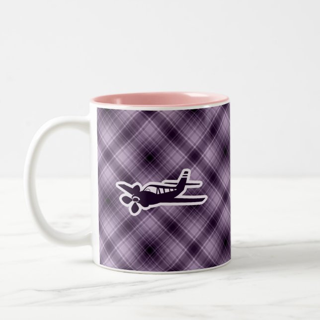 Purple Plane Two-Tone Coffee Mug (Left)