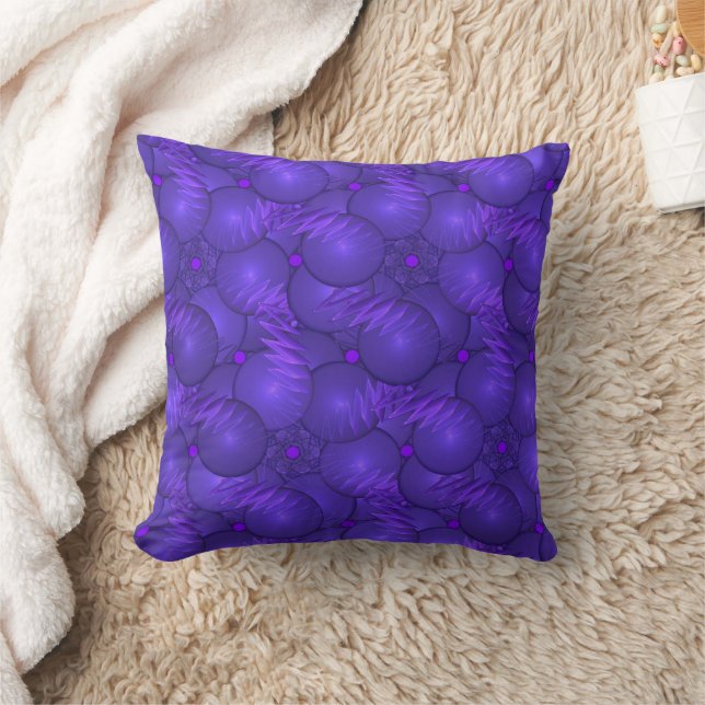 Purple planets and lightnings cushion (Blanket)