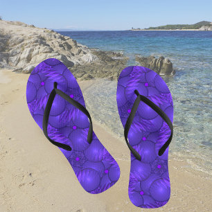 Purple planets, modern fractal pattern thongs
