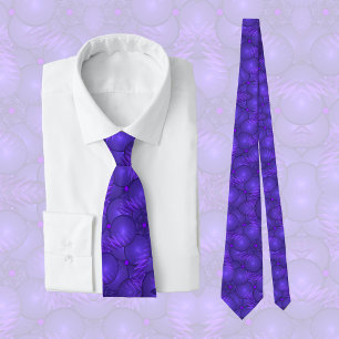 Purple planets, modern fractal pattern tie