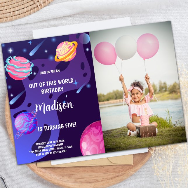 Purple Planets Outer Space Birthday Invitations ph (Purple Planets Outer Space Birthday Invitations ph)