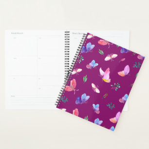 Purple Planner with Butterflies 