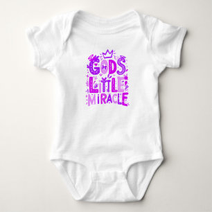 Purple Playful "God's Little Miracle" Baby Bodysuit
