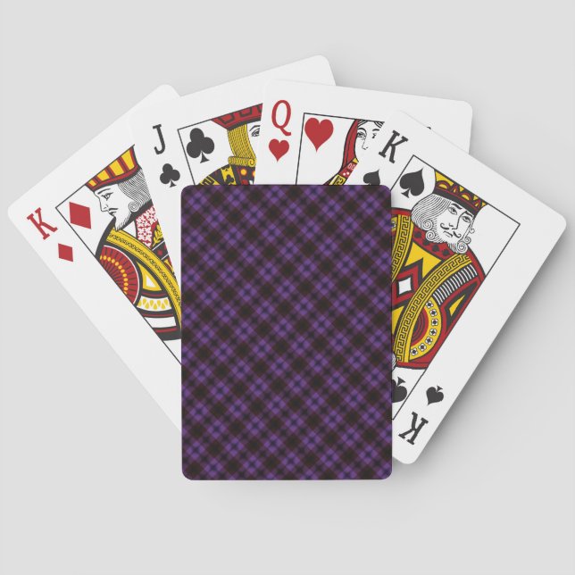 Purple Playing Cards Modern Check Pattern (Back)
