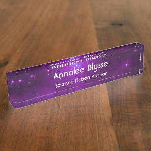 Purple Pleiades Sci Fi Author Nameplate