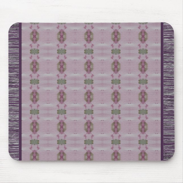 Purple Plum And Mauve Patterned Mouse Pad (Front)