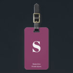 Purple Plum Berry Monogram Name Stylish Typewriter Luggage Tag<br><div class="desc">Purple Plum Berry Monogram Name Stylish Typewriter Luggage Tag for your travels and vacation,  customise this stylish bag tag it with your own initial monogram and name.</div>
