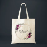 Purple Plum Blush Pink Floral Bridesmaid gift Tote Bag<br><div class="desc">Elegant and modern floral midsummer bridesmaid gift tote features a bouquet of watercolor roses in shades of purple plum, dusty pink , sage with lush green botanical leaves and eucalyptus. Please find more matching designs and variations from my "blissweddingpaperie" store. And feel free to contact me for further customisation or...</div>
