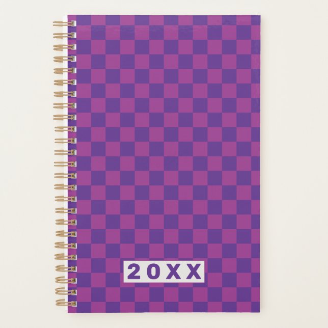 Purple Plum Checkerboard Planner (Front)