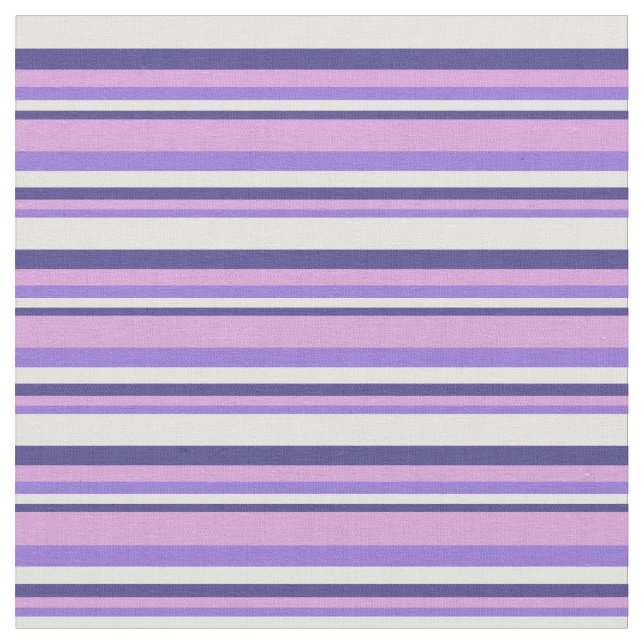 Purple, Plum, Dark Slate Blue & Light Cyan Lines Fabric (Close Up)
