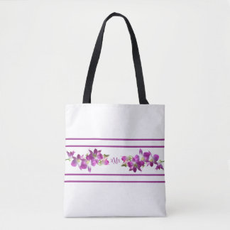 Purple Plum Lavender All-Over-Print Tote Orchids