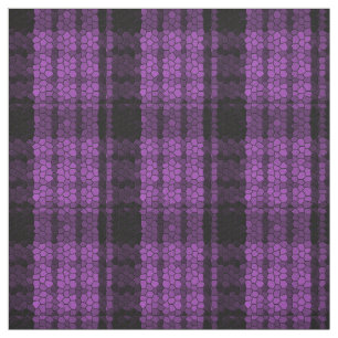 Purple, plum, lavender, black mosaic plaid fabric