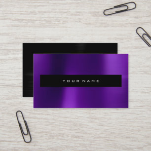 Purple Plum Metallic Black Fashion Stylist Business Card