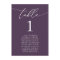 Purple Plum Minimalist Wedding Seating Table Card