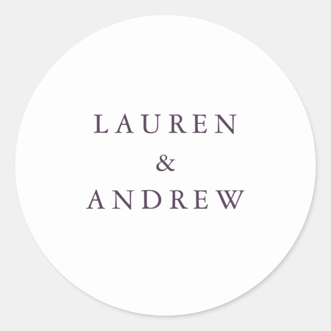 Purple Plum Modern Wedding Envelope Seals (Front)