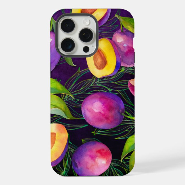 Purple Plum Pattern iPhone Case (Back)