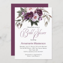 Purple Plum Pink Peonies Bridal Shower