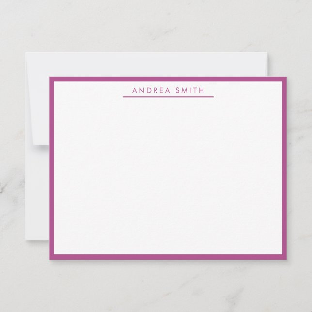 Purple Plum Simple Line Modern Stylish Elegant Card (Front)