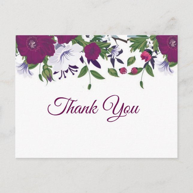 Purple Plum Thank You Postcard (Front)