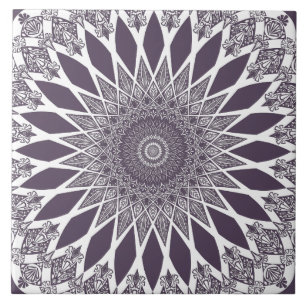 Purple Plum Tristyns Mandala Ceramic Tile