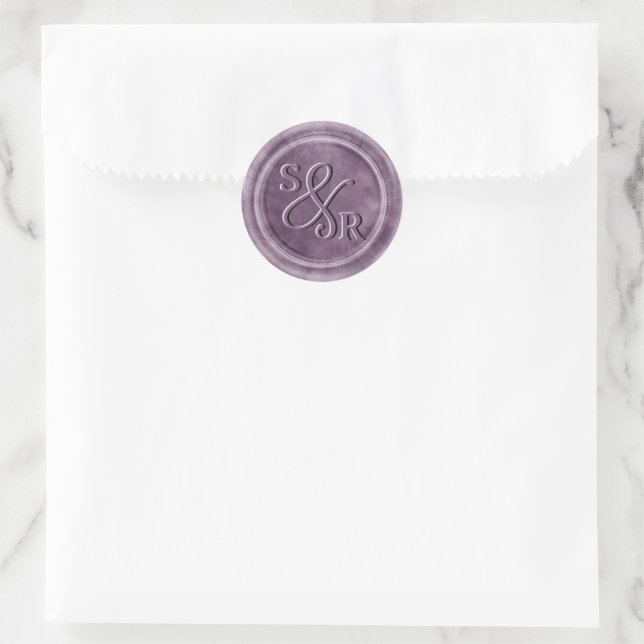 Purple plum wax seal sticker with initials  (Bag)