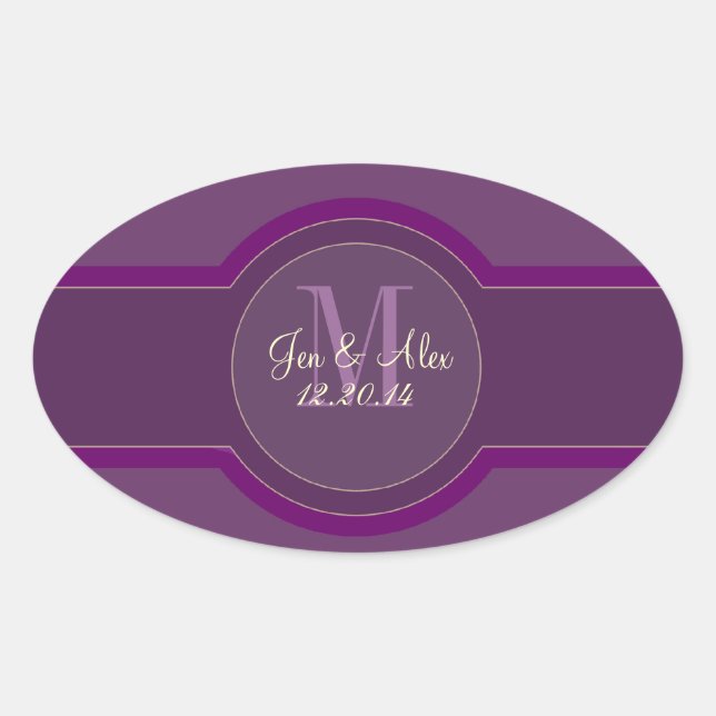 Purple Plum Wedding Favour Stickers (Front)