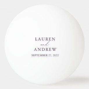 Purple Plum Wedding Personalised Ping Pong Ball