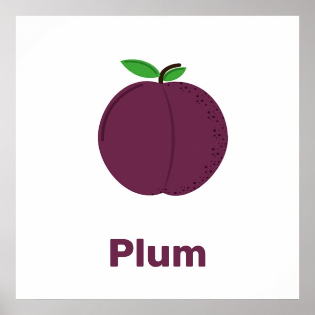 Purple plum with words poster (Front)
