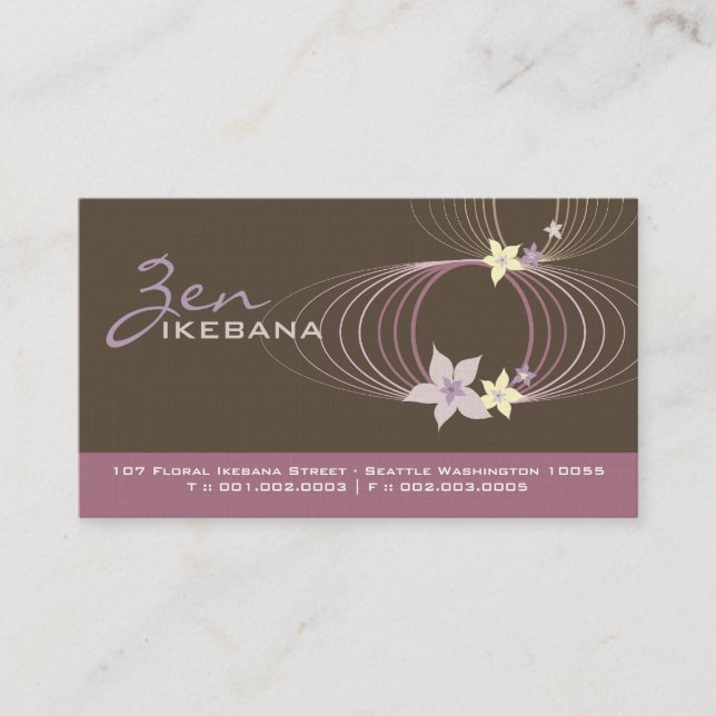 Purple Plumeria Frangipani Ikebana Businesscards Business Card (Front)