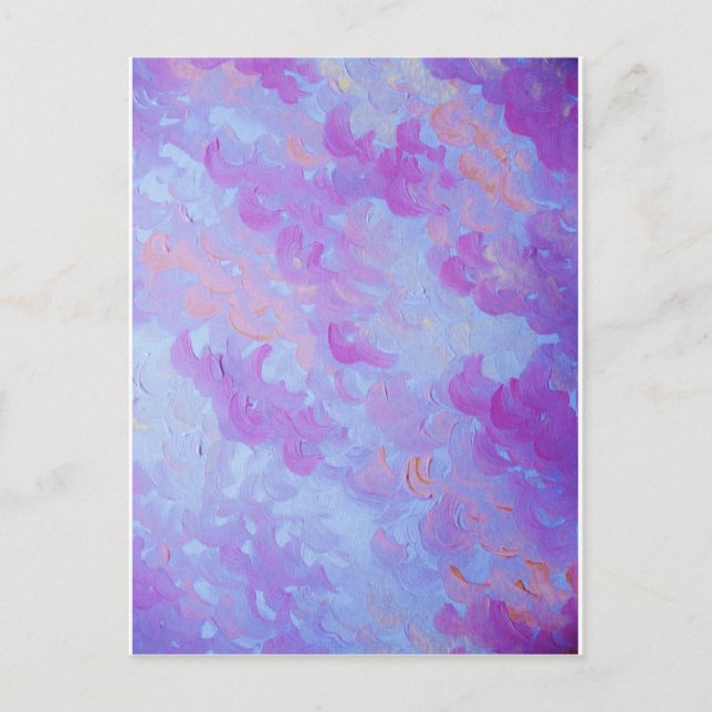 PURPLE PLUMES - Soft Pastel Wispy Lavender Clouds Postcard (Front)
