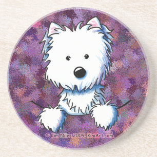 Purple Pocket Westie Coaster