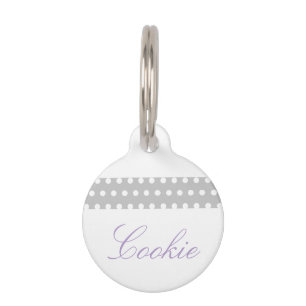 Purple Poka Dots Pet Tag