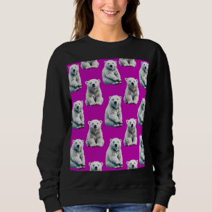 Purple Polar Bear Pattern Design Sweatshirt