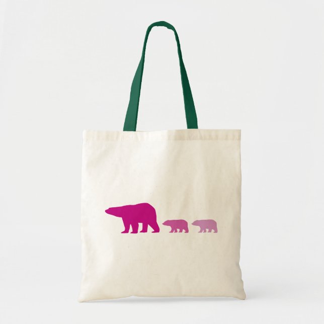 Purple Polar Bear Tote Bag (Front)
